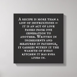 Vintage Typography Rustic Kitchen Quote Canvas Print