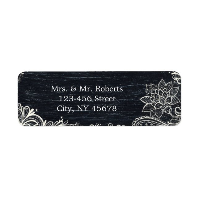 Vintage Typography rustic wedding chalkboard Label (Front)