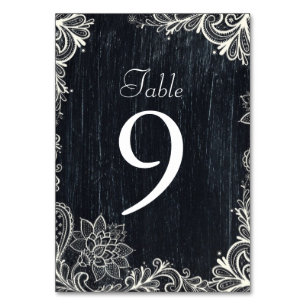 Vintage Typography rustic wedding chalkboard Table Number