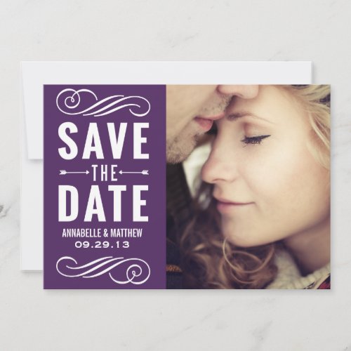 Vintage Typography Save the Date Announcement
