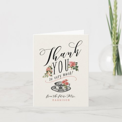 Vintage Typography Tea Party Thank You