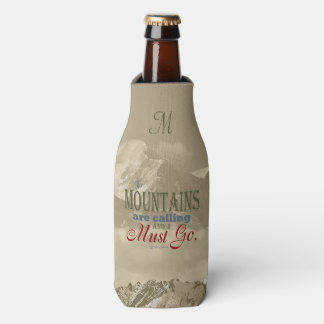 Vintage Typography The mountains are calling; Muir Bottle Cooler