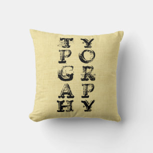Vintage Typography Throw Pillow