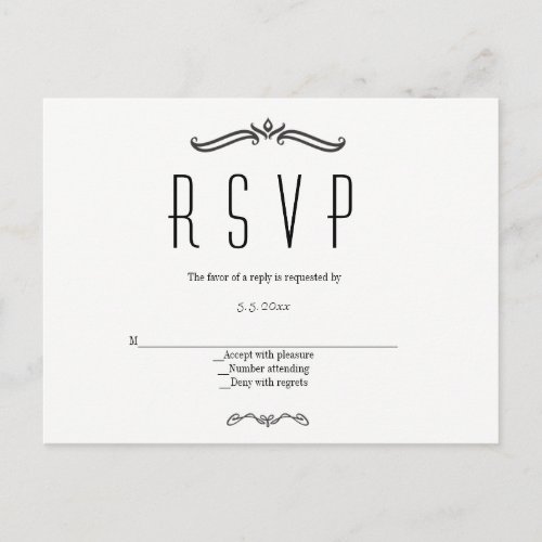 Vintage typography wedding rsvp postcards