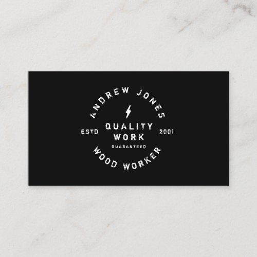 Vintage typography white and black modern rustic business card