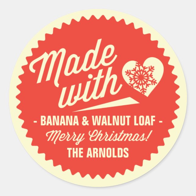 Vintage TypographyChristmas Gift Stickers / Labels (Front)