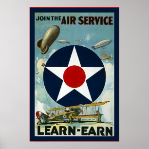 Vintage U.S Air Service~Vintage World War 1 Poster