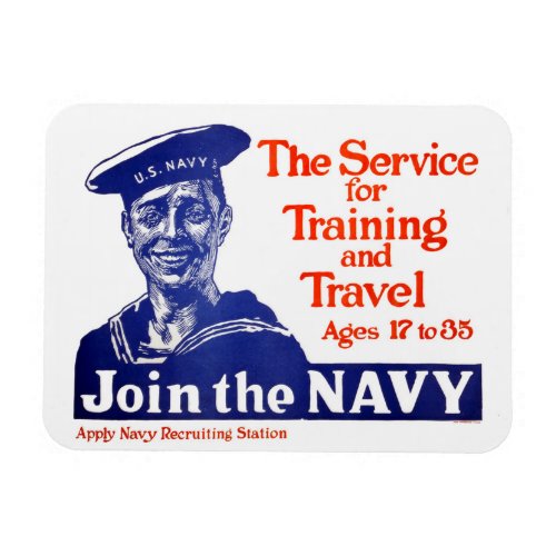 Vintage US Navy Recruiting Poster Magnet