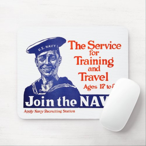 Vintage US Navy Recruiting Poster Mouse Pad