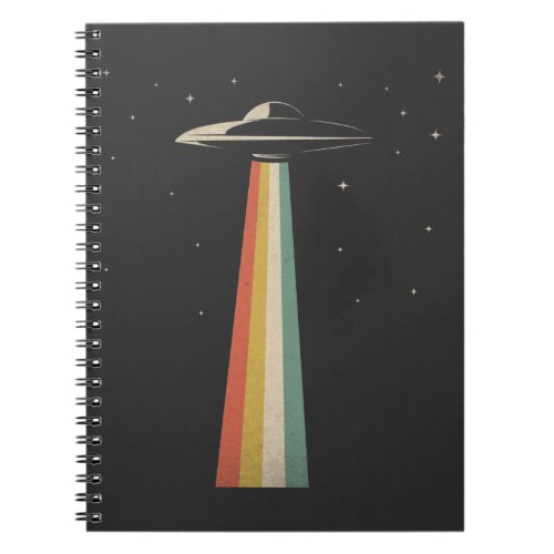 Vintage UFO Alien Abduction Retro Spaceship Notebook