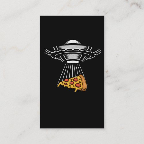 Vintage UFO Pizza Abduction Alien Retro Spaceship Business Card