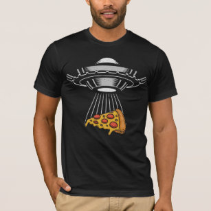 Vintage UFO Pizza Abduction Alien Retro Spaceship T-Shirt