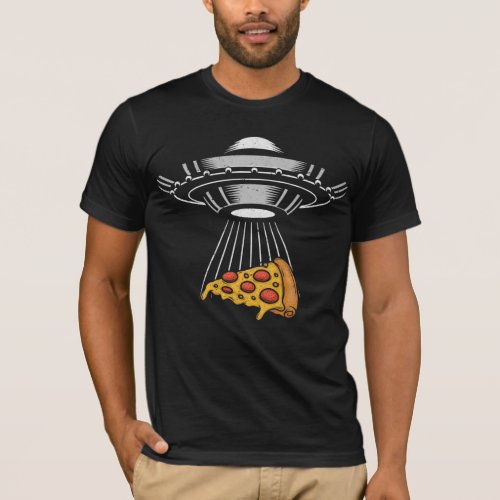 Vintage UFO Pizza Abduction Alien Retro Spaceship T_Shirt