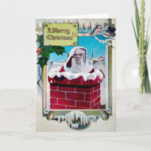 Vintage Ugly Santa Holiday Card