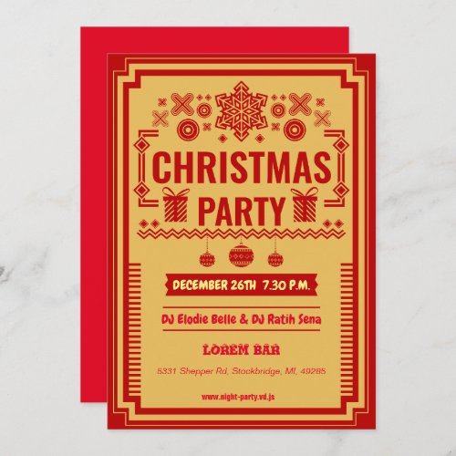 vintage Ugly Sweater Christmas Party Invitation