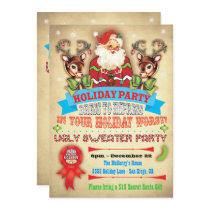 Vintage Ugly Sweater Christmas Party Poster Invite