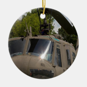 Vintage Uh-1 Huey Military Helicopter Ceramic Ornament