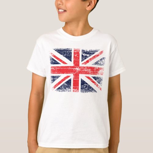 Vintage UK British Flag Kids T Shirt design