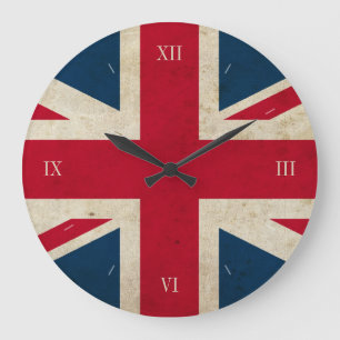 Vintage UK Flag Union Jack British Wall Clock