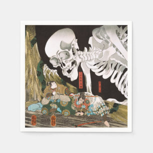 Vintage Ukiyo-e Kuniyoshi Skeleton Specter Art Napkins