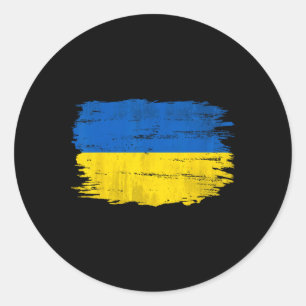 Vintage Ukraine Flag For Ukrainian Gift Classic Round Sticker
