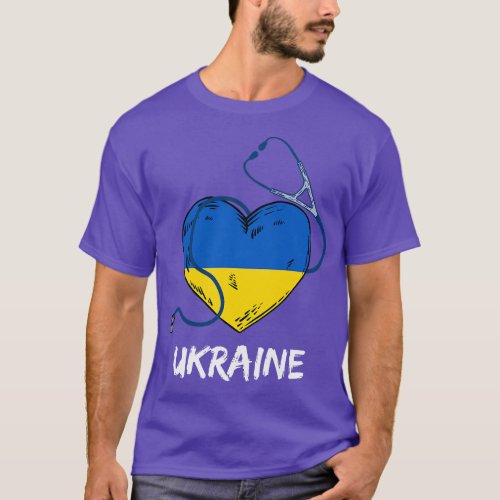 Vintage Ukraine Flag Heart Nurse Ukraine Lovers  g T_Shirt