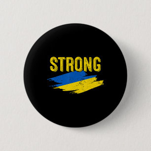 Vintage Ukraine Flag Ukraine Strong Retro Ukrainia Button