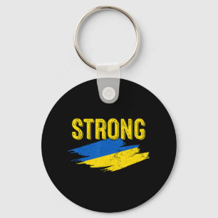 Vintage Ukraine Flag Ukraine Strong Retro Ukrainia Keychain