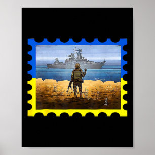 Vintage Ukraine Postage Stamp Flag Pride 6 Poster