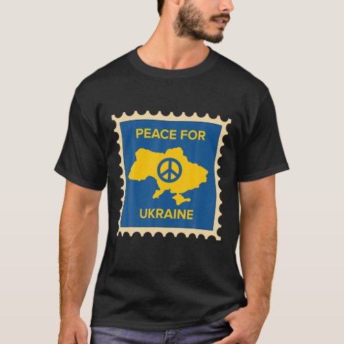 Vintage Ukraine Postage Stamp Flag Pride T_Shirt