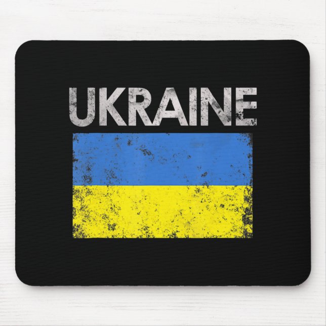 Vintage Ukraine Ukrainian Flag Pride 8 Mouse Pad (Front)