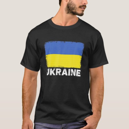 Vintage Ukraine Ukrainian Flag Pride Gift T_Shirt