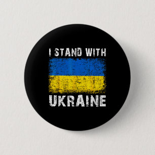 Vintage Ukraine Ukrainian Flag Pride Gifts Button