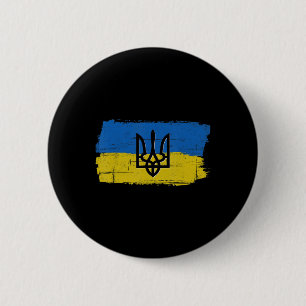 Vintage Ukraine Ukrainian Flag Pride Love Support Button