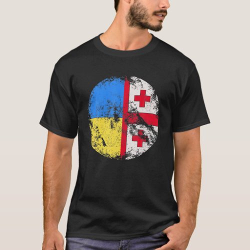 Vintage UKRAINE Ukrainian Georgia Cross Flag T_Shirt