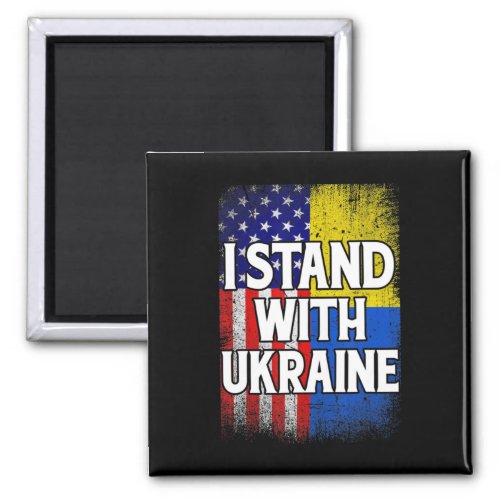 Vintage Ukrainian American Flag Ukraine Patriotic  Magnet