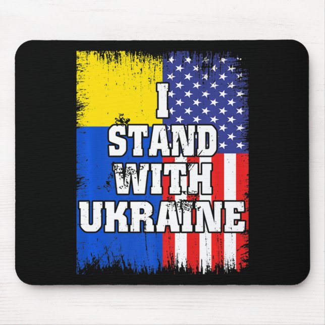 Vintage Ukrainian American Flag Ukraine Patriotic  Mouse Pad (Front)