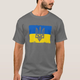 Vintage Ukrainian Flag Ukraine Tryzub Trident T-Shirt