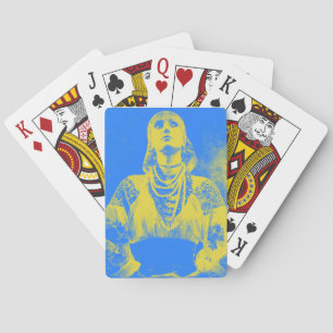 Vintage Ukrainian Flag Woman Poker Cards