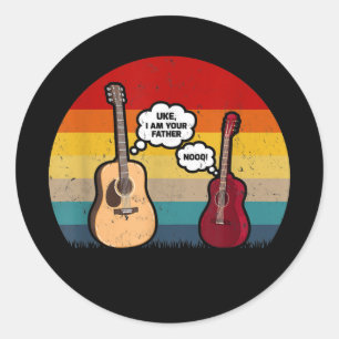 Vintage Ukulele Guitar Music Lover Uke I Am Your Classic Round Sticker