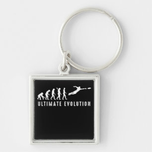 Vintage Ultimate Frisbee Sport Evolution Keychain