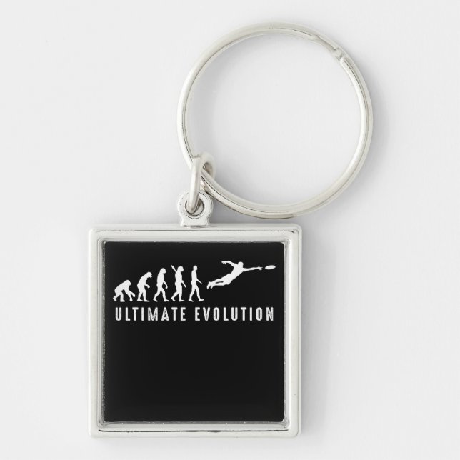 Vintage Ultimate Frisbee Sport Evolution Keychain (Front)