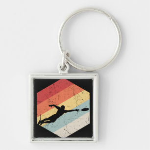 Vintage Ultimate Frisbee Sport Retro Keychain