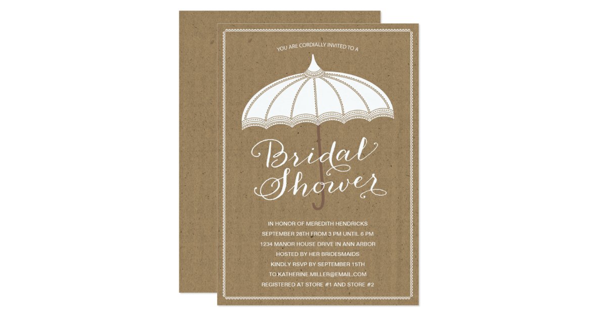 Vintage Umbrella Bridal Shower Invite Zazzle