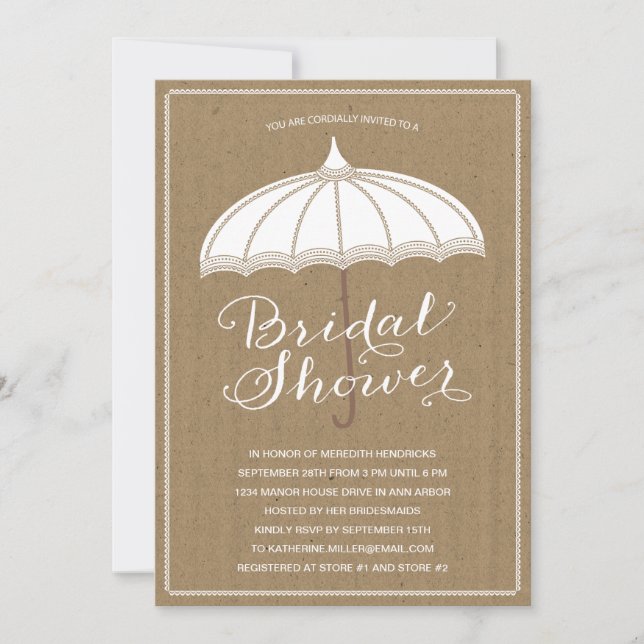 Vintage Umbrella | Bridal Shower Invite (Front)