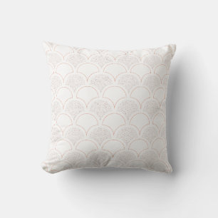 Vintage umbrella pattern - Coral Throw Pillow
