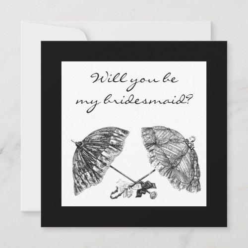 vintage umbrellas invite