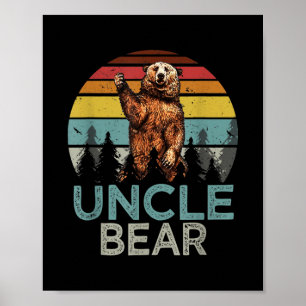 Vintage Uncle Bear Family Matching Camping Poster