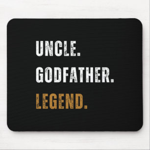 Vintage Uncle Godfather Legend Funny New Uncle Fat Mouse Pad