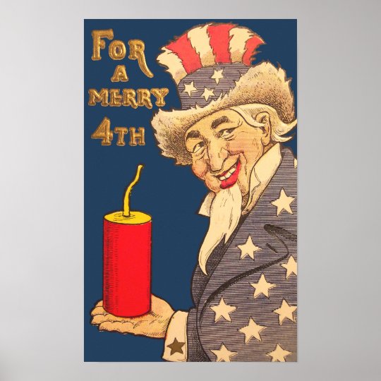 Vintage Uncle Sam 4th of July Poster | Zazzle.com
